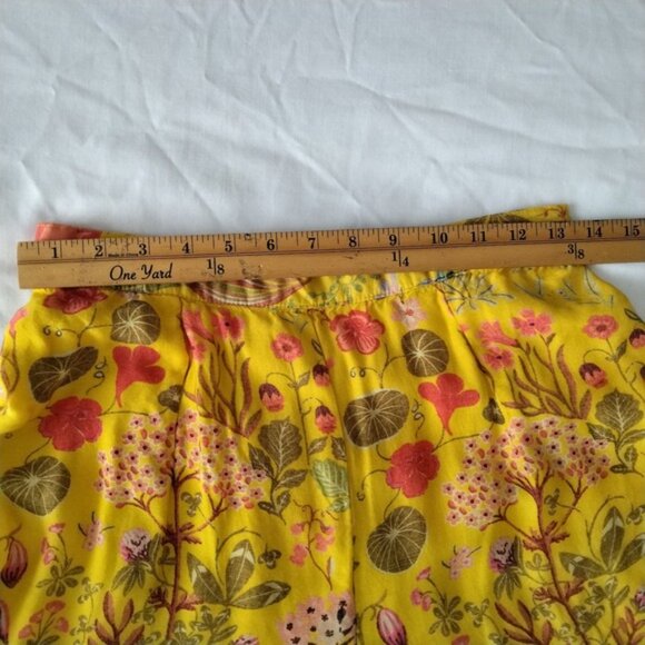 Womens Medium Floral Art to Wear Wide Leg Crop Gaucho Pants Boho Lagenlook - Picture 5 of 8